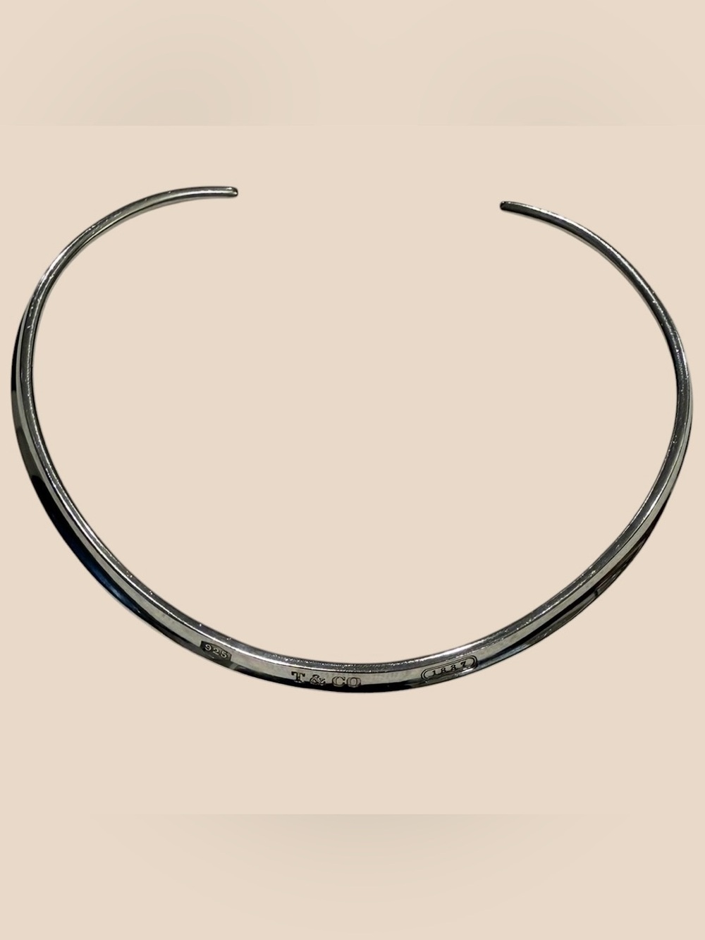 Tiffany & Co. 1837 Sterling Silver Collar Choker Necklace Vintage 1997